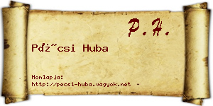 Pécsi Huba névjegykártya