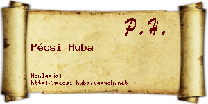 Pécsi Huba névjegykártya